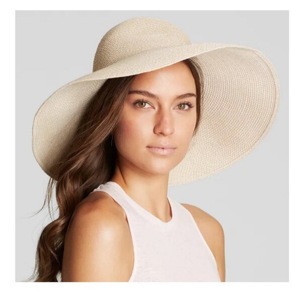 ERIC JAVITS Bella packable women's wide brim floppy sun hat with UPF 50+ NATURAL - Picture 9 of 10